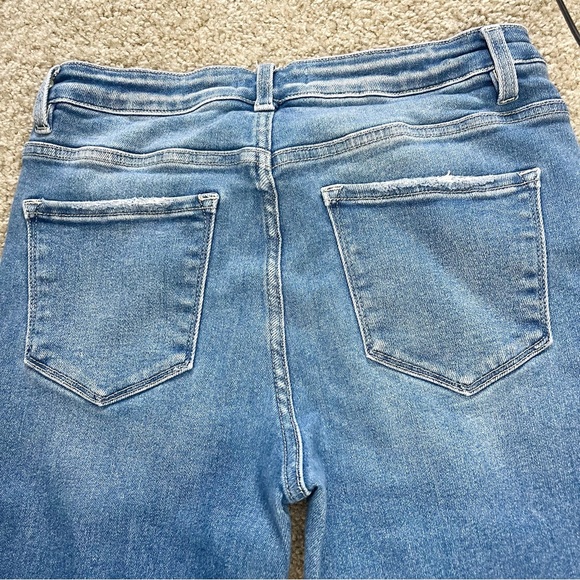 Vervet Blue High rise Distressed Button Fly Medium Wash Skinny Jeans - Picture 6 of 8